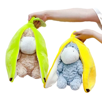 2 в 1 Желтый Бананово-серый Плюшевый Ослик, Милая Красочная плюшевая игрушка-ослик, мягкая Кавайная подушка для объятий, подарок для девочки
