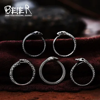 Beier 2022, Новый креативный дизайн, мужское кольцо в стиле ретро-панк со змеей, Преувеличенная Антикварная мода, индивидуальность, Стереоскопические кольца с животными