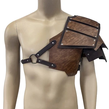 Плечевая броня На одно плечо, защитный жгут из искусственной кожи для Хэллоуина, Косплей