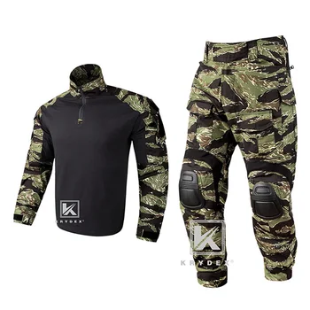 KRYDEX Тактический Боевой форменный костюм G3, рубашка и брюки BDU С наколенниками, Охотничья мужская Форменная одежда, Камуфляж Multicam Камуфляж