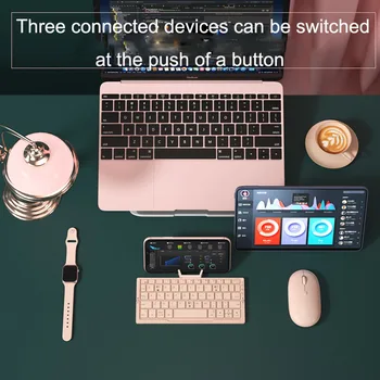 Складная клавиатура с двумя зубьями Может быть подключена к планшету Ноутбуку Офисному портативному мобильному телефону Беспроводной маленькой клавиатуре