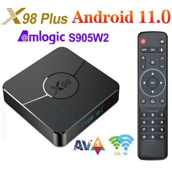 X98 Plus Smart TV Box Android 11 Amlogic S905W2 4 ГБ 64 ГБ Поддержка H.265 AV1 Двойной Wifi HDR10 Медиаплеер Youtube 32 ГБ телеприставка